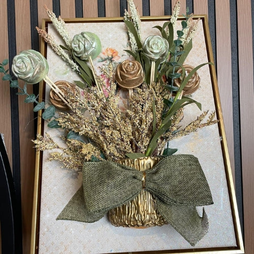 Decorative Candle Frame Holder - Elegant Metal Art for Home Decor