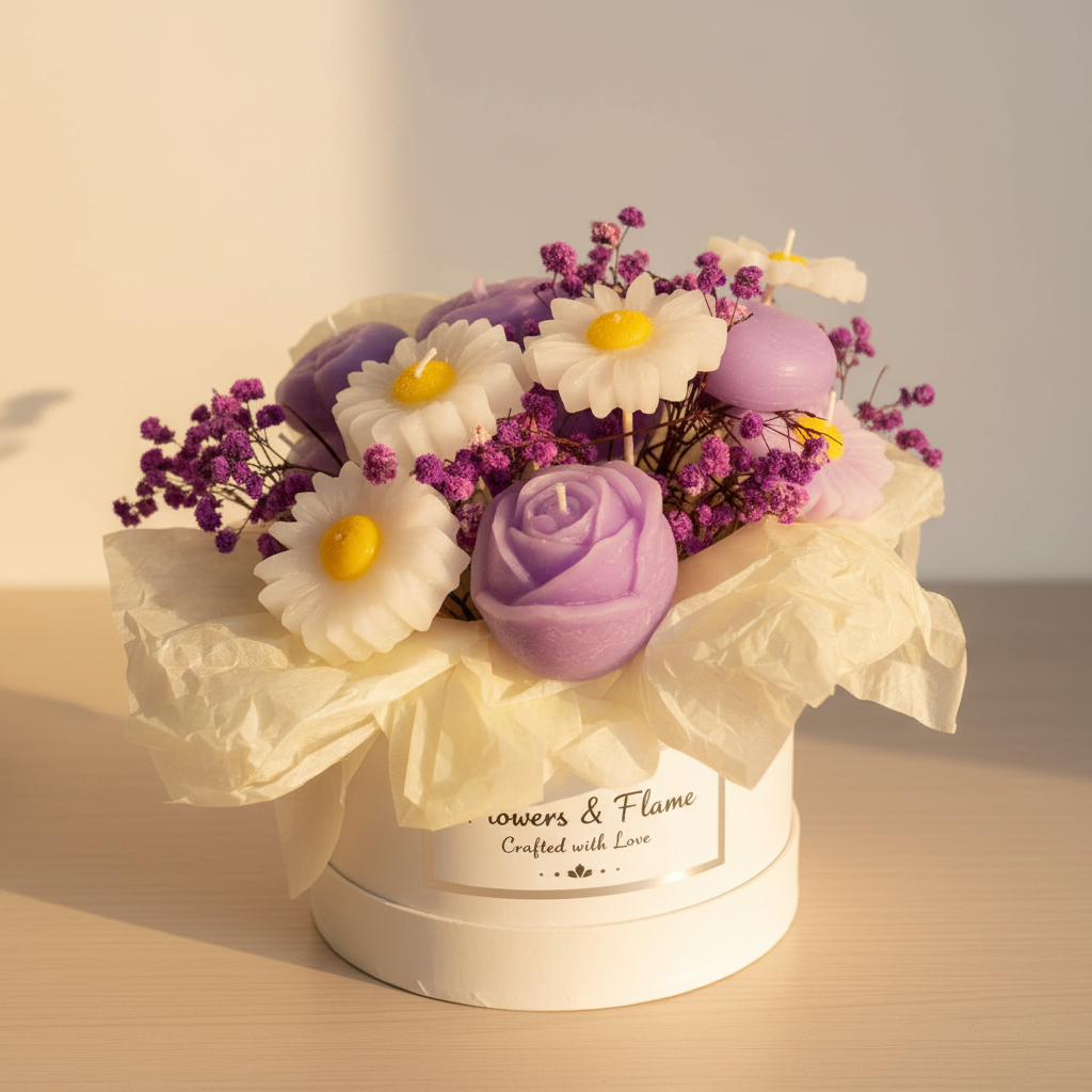 Candle Bouquet - Arranjo elegante de velas decorativas com iluminação suave