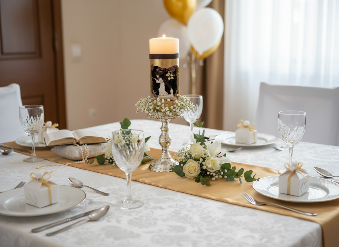 3 - Sacred Handcrafted Candle – Divine Light with Natural Flowers